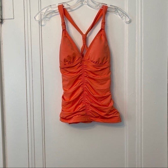 Athleta Light Coral Sunset Aqualuxe Tankini Top Size XS NWT Swimwear - Picture 5 of 7